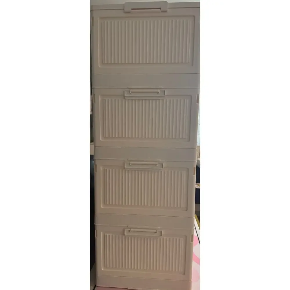 Modular Stackable Storage Cabinet Collapsible Storage Bins (set of 4) new